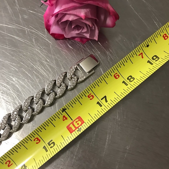 Silver Chain Necklace with Stones - Picture 4 of 6